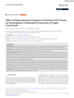 Effect of Biomechanical Properties of Perioral Soft Tissues on Lip Response to Simulated Protraction of Upper Front Teeth