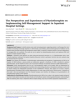 The Perspectives and Experiences of Physiotherapists on Implementing Self‐Management Support in Inpatient Hospital Settings