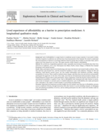 Lived experience of affordability as a barrier to prescription medicines: A longitudinal qualitative study