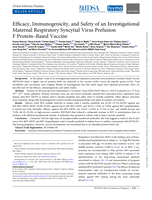 Efficacy, immunogenicity, and safety of an investigational maternal respiratory syncytial virus prefusion F protein-based vaccine