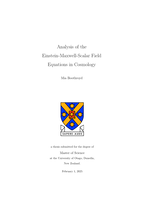 Analysis of the Einstein-Maxwell-Scalar Field Equations in Cosmology