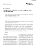 Nursing Students’ Perspectives Toward Providing Oral Health Care for Older People