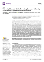 University Pharmacy Clinic: Preventing Errors and Enhancing Lives Through Expert Medication Management