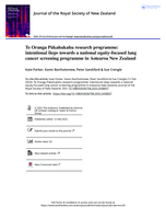 Te Oranga Pūkahukahu research programme: intentional steps towards a national equity-focused lung cancer screening programme in Aotearoa New Zealand