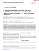 In Suspected Fetal Growth Restriction, sFlt‐1/PlGF and PlGF May Have Value in Risk Stratification for Preterm Birth and Birthweight < 3rd Centile: A Blinded Cohort Study