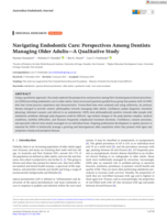 Navigating Endodontic Care: Perspectives Among Dentists Managing Older Adults-A Qualitative Study