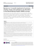 Barriers to 12-month treatment of common anxiety, mood, and substance use disorders in the World Mental Health (WMH) surveys