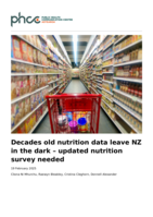 Decades old nutrition data leave NZ in the dark – updated nutrition survey needed
