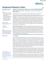 Impacts of Antarctic Ice Mass Loss on New Zealand Climate