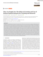 They Are People Too: The Ethics of Curation and Use of Human Skeletal Remains for Teaching and Research