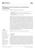 The Physical Activity Environment, Nature-Relatedness and Wellbeing