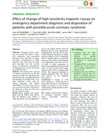 Effect of change of high-sensitivity troponin I assay on emergency department diagnosis and disposition of patients with possible acute coronary syndrome