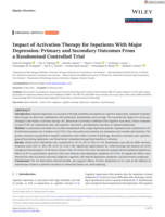 Impact of Activation Therapy for Inpatients With Major Depression: Primary and Secondary Outcomes From a Randomised Controlled Trial