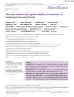 Plasma proteomics for cognitive decline and dementia—A Southeast Asian cohort study