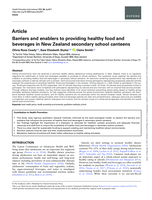 Barriers and enablers to providing healthy food and beverages in New Zealand secondary school canteens