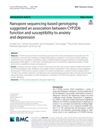 Nanopore sequencing-based genotyping suggested an association between CYP2D6 function and susceptibility to anxiety and depression
