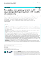 Non-coding cis-regulatory variants in HK1 cause congenital hyperinsulinism with variable disease severity