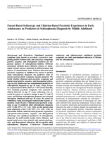 Parent-Rated Schizotypy and Clinician-Rated Psychotic Experiences in Early Adolescence as Predictors of Schizophrenia Diagnosis by Middle Adulthood