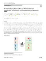The effect of hypohydration before and different rehydration strategies after severe intensity exercise on post-exercise hypotension in men