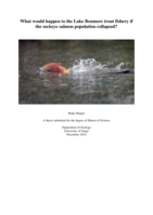 What would happen to the Lake Benmore trout fishery if the sockeye salmon population collapsed?