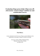 Evaluating Otago green skink (Oligosoma aff. chloronoton "eastern Otago") habitat use and translocation success
