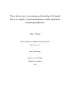 "Put on the new man": An examination of the calling of the Apostle Paul as an example of transformative learning and the implications for theological education