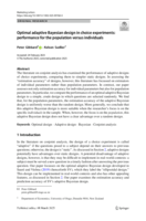 Optimal adaptive Bayesian design in choice experiments: performance for the population versus individuals