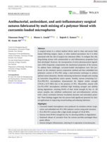 Antibacterial, antioxidant, and anti‐inflammatory surgical sutures fabricated by melt mixing of a polymer blend with curcumin‐loaded microspheres