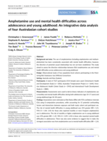 Amphetamine use and mental health difficulties across adolescence and young adulthood: An integrative data analysis of four Australasian cohort studies