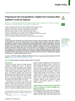 Preparing for the next pandemic: insights from Aotearoa New Zealand’s Covid-19 response