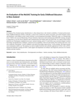 An Evaluation of the MoSAIC Training for Early Childhood Educators in New Zealand
