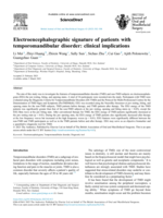Electroencephalographic signature of TMD patients: clinical implications