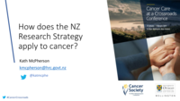 How does the New Zealand research strategy apply to cancer?