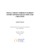 Small firms' foreign market entry options selection and creation