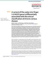 A variant of the castor zinc finger 1 (CASZ1) gene is differentially associated with the clinical classification of chronic venous disease
