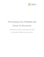 The growing crisis of diabetes and cancer co-occurrence: Final study report submitted to HRC, January 2024 