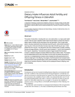 Dietary Intake Influences Adult Fertility and Offspring Fitness in Zebrafish
