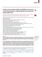 Trends in stroke incidence, death, and disability outcomes in a multi-ethnic population: Auckland regional community stroke studies (1981–2022)