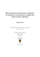 Why women eat intuitively: The role of the basic psychological needs and motivational profiles