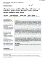 Changes in plasma cytokines following a 60‐h fast are not influenced by the addition of exercise despite elevated ketones in healthy young adults