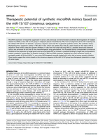 Therapeutic potential of synthetic microRNA mimics based on the miR-15/107 consensus sequence