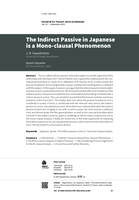 The Indirect Passive in Japanese is a Mono-clausal Phenomenon