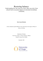 Restoring balance: Understanding how the removal of mice (Mus musculus) from a beech forest ecosystem impacts its terrestrial invertebrate community