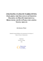 Changing Climate Narratives: Exploring the Influence of Emotive Framing on Pro-Environmental Behaviour and Eco-Paralysis Among Young Adults