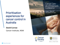 Prioritisation experiences for cancer control in Australia