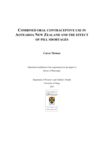 Combined oral contraceptive use in Aotearoa New Zealand and the effect of pill shortages