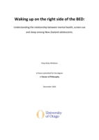 Waking up on the right side of the BED: Understanding the relationship between mental health, screen use and sleep among New Zealand adolescents