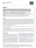 Impact of unhealthy food/drink marketing exposure to children in New Zealand: a systematic narrative review