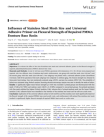 Influence of Stainless Steel Mesh Size and Universal Adhesive Primer on Flexural Strength of Repaired PMMA Denture Base Resin
