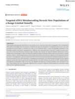 Targeted eDNA Metabarcoding Reveals New Populations of a Range-Limited Stonefly